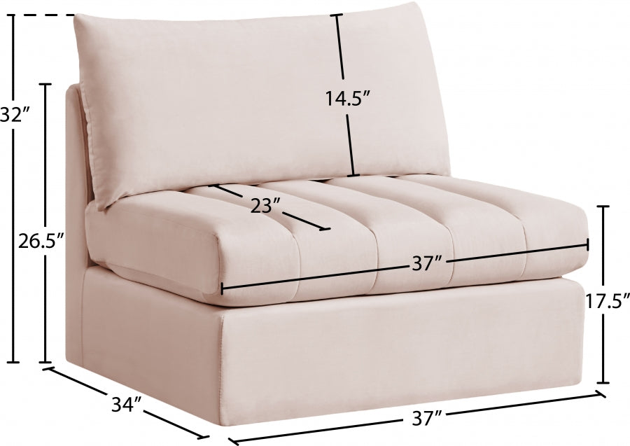 Chaise modulaire sans accoudoirs en velours Jacob