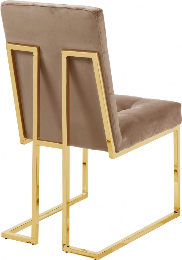 Chaise de salle à manger en velours Pierre