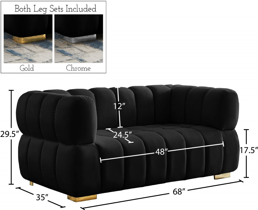 Causeuse en velours Gwen 