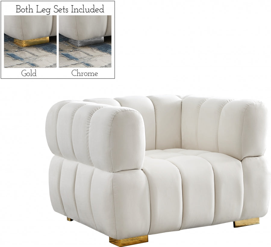 Chaise Gwen en velours