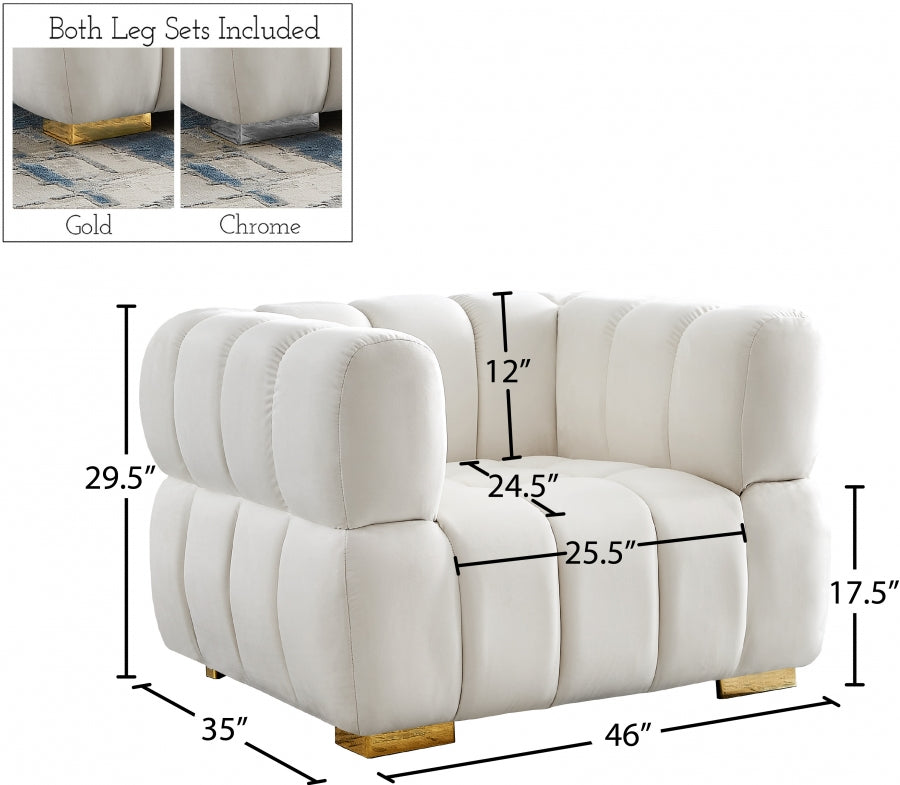 Chaise Gwen en velours