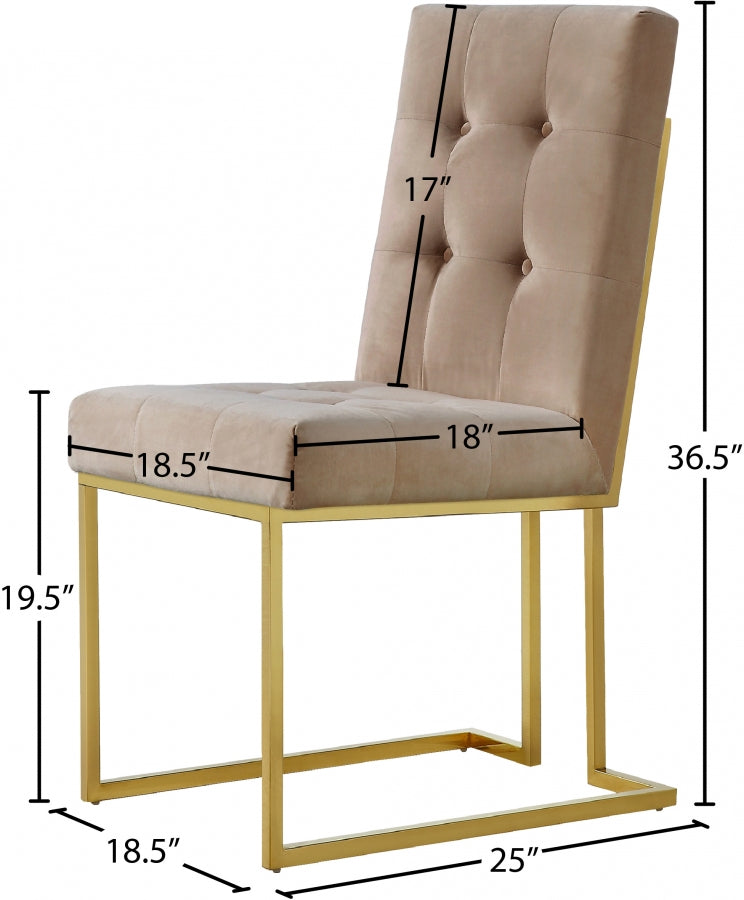 Chaise de salle à manger en velours Pierre