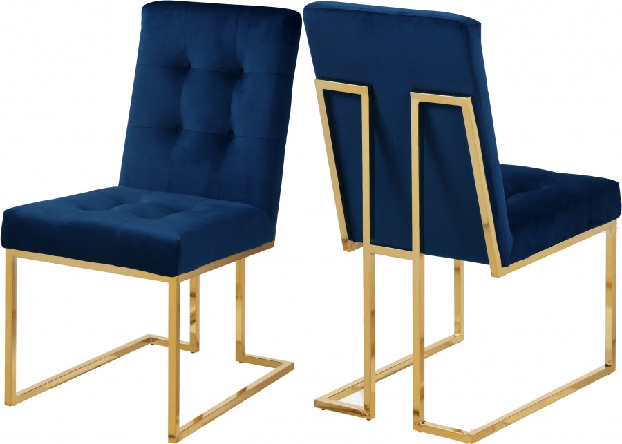 Chaise de salle à manger en velours Pierre