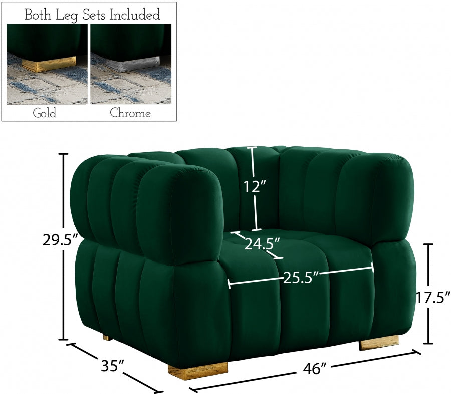 Chaise Gwen en velours