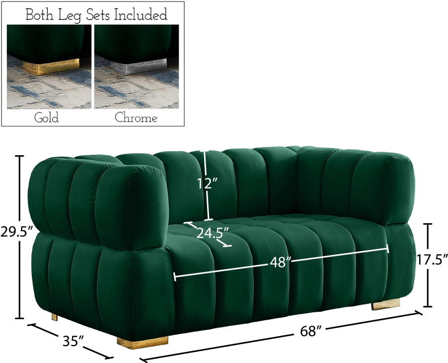 Causeuse en velours Gwen 