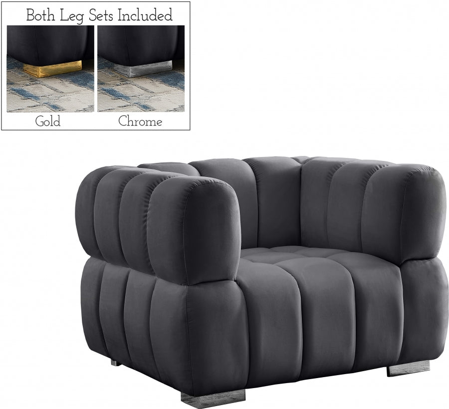 Chaise Gwen en velours