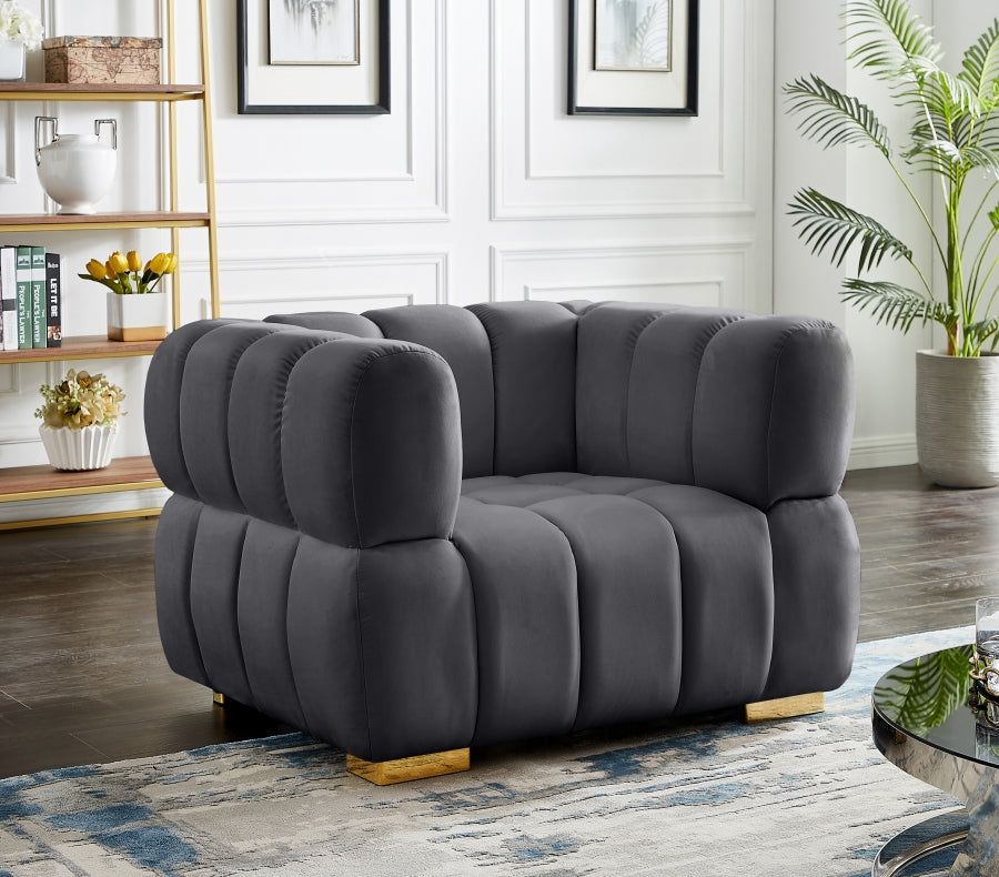 Chaise Gwen en velours