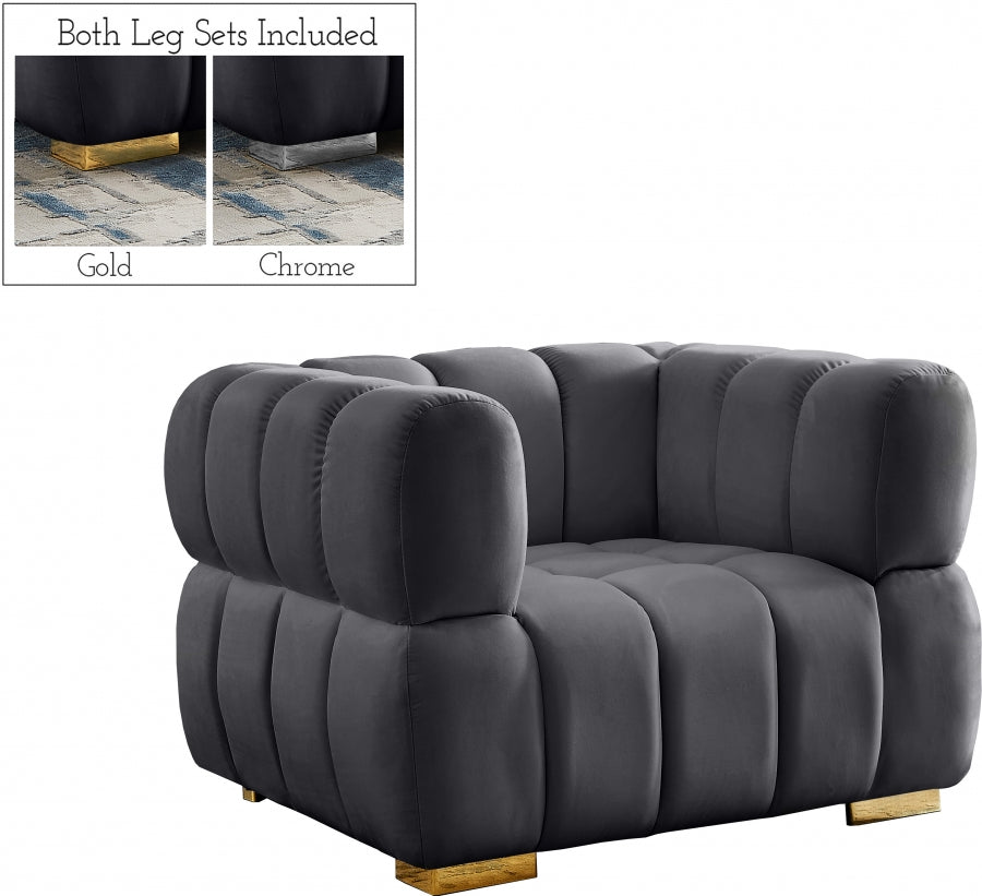 Chaise Gwen en velours