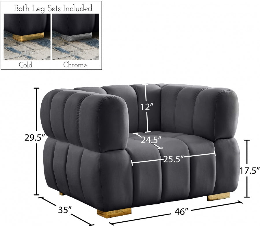 Chaise Gwen en velours