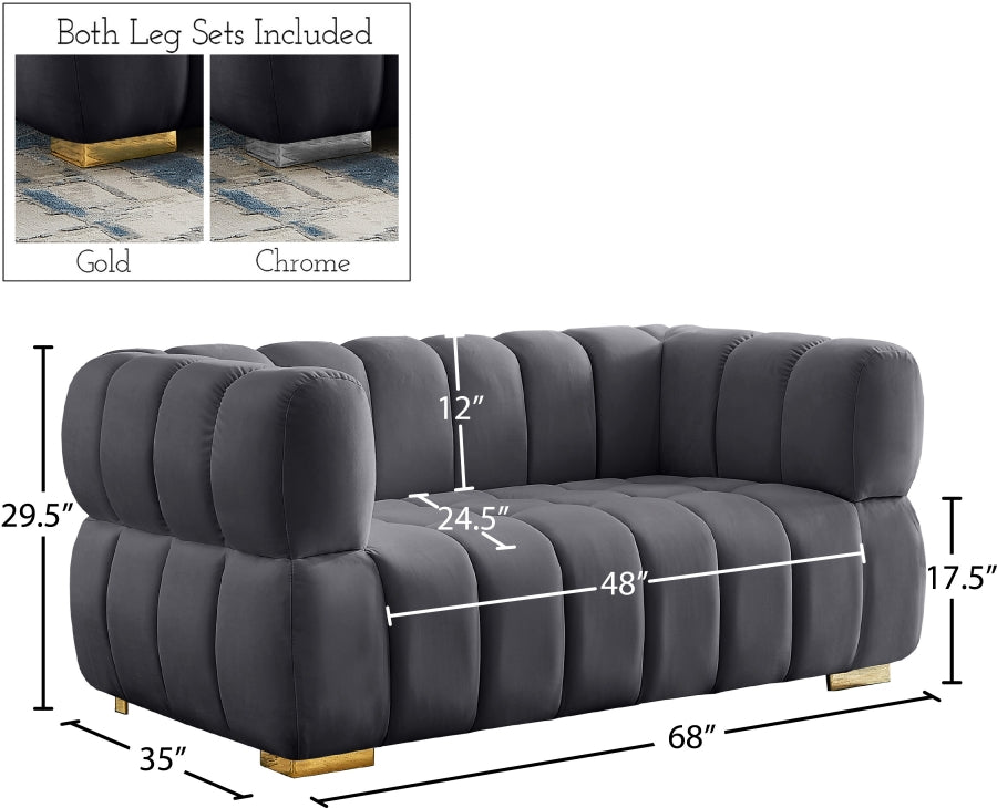 Causeuse en velours Gwen 