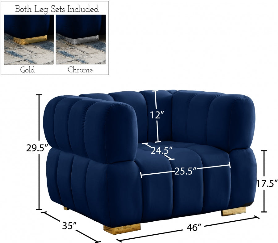 Chaise Gwen en velours