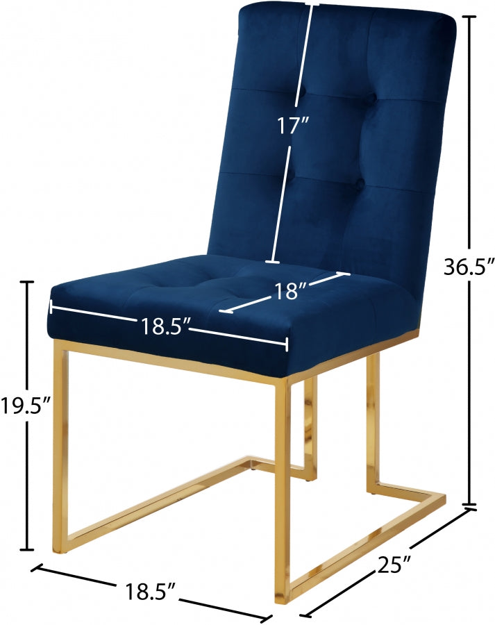 Chaise de salle à manger en velours Pierre