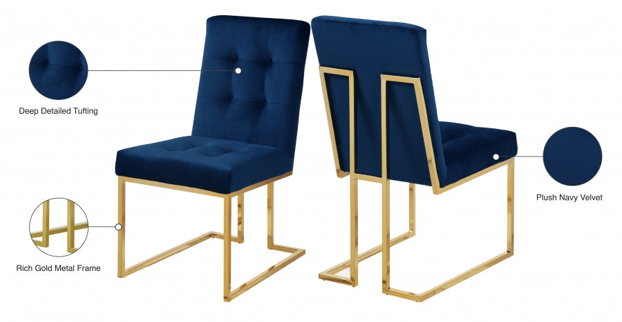Chaise de salle à manger en velours Pierre