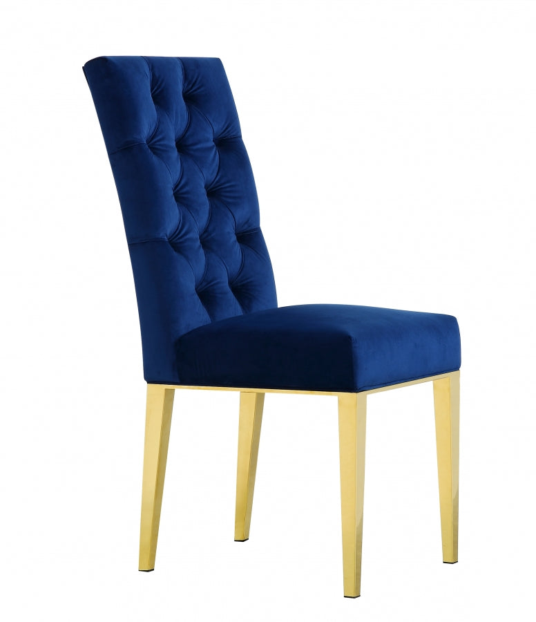 Chaise de salle à manger en velours Capri