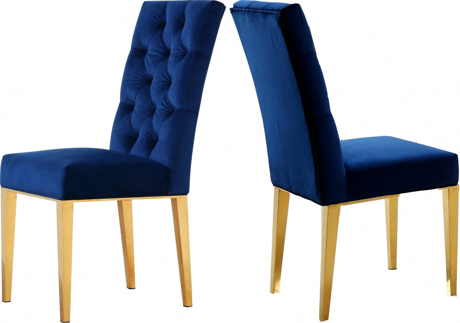Chaise de salle à manger en velours Capri