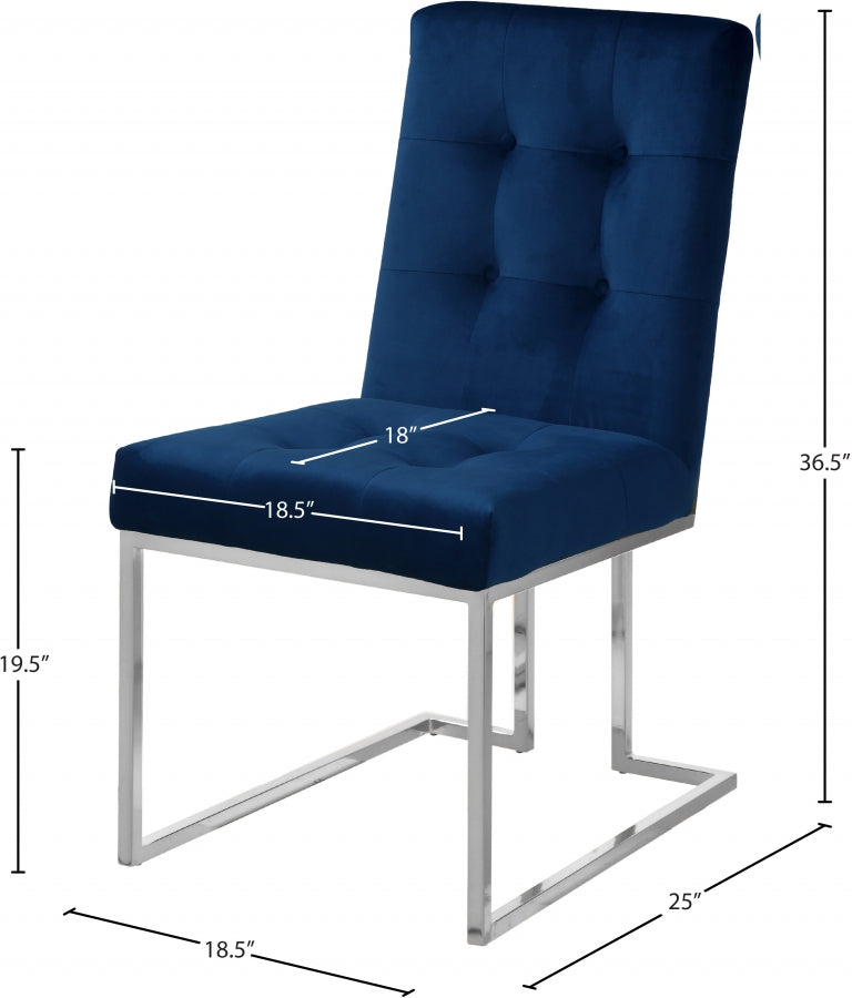 Chaise de salle à manger en velours Alexis