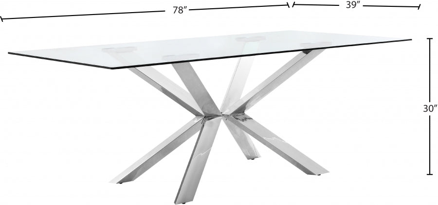 Table de salle à manger chromée Juno