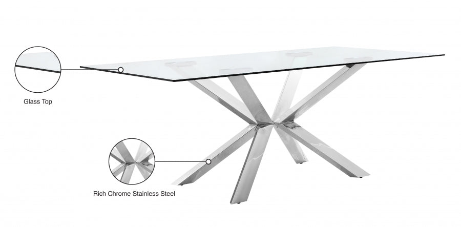 Table de salle à manger chromée Juno