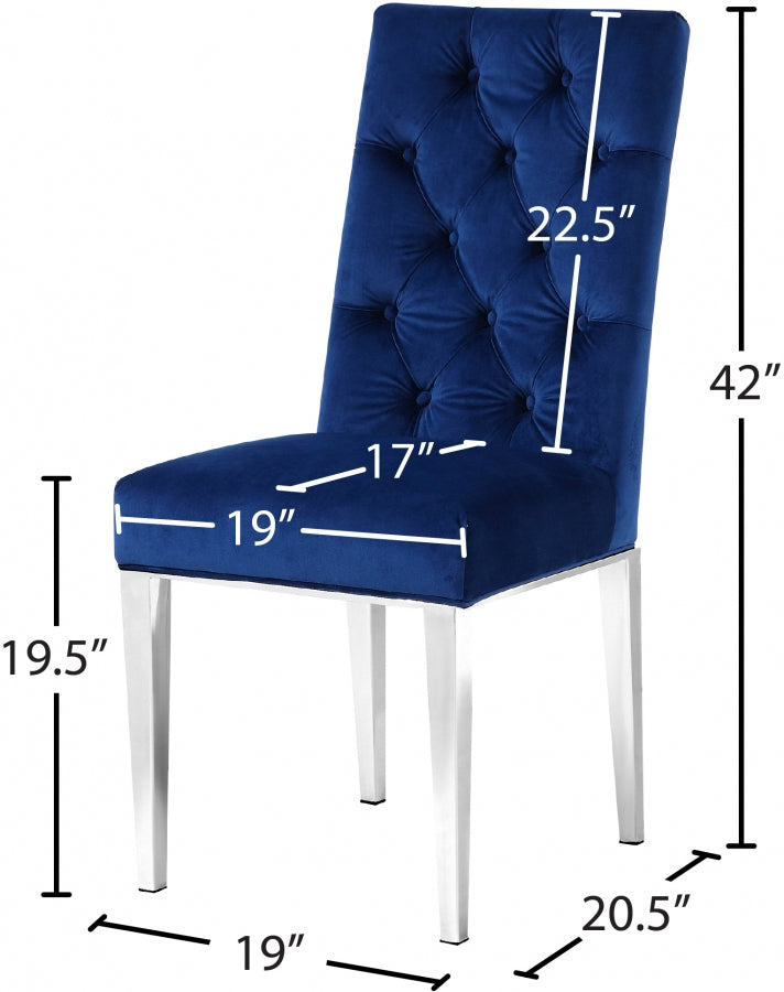 Chaise de salle à manger en velours Juno