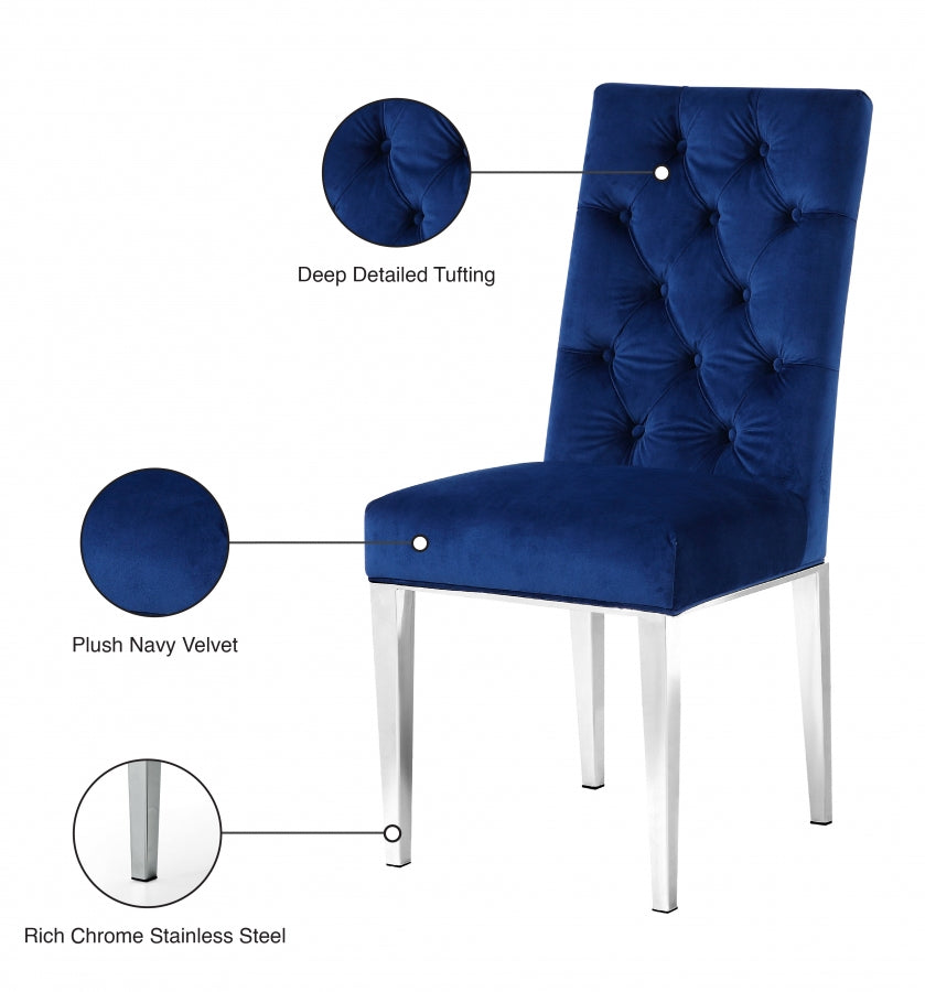 Chaise de salle à manger en velours Juno