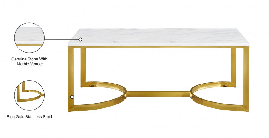Table basse dorée London