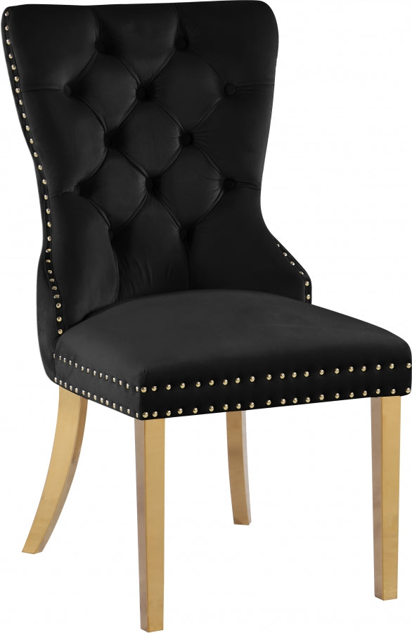 Chaise de salle à manger en velours Carmen