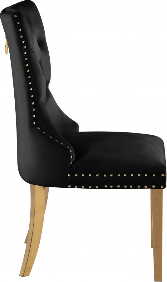 Chaise de salle à manger en velours Carmen