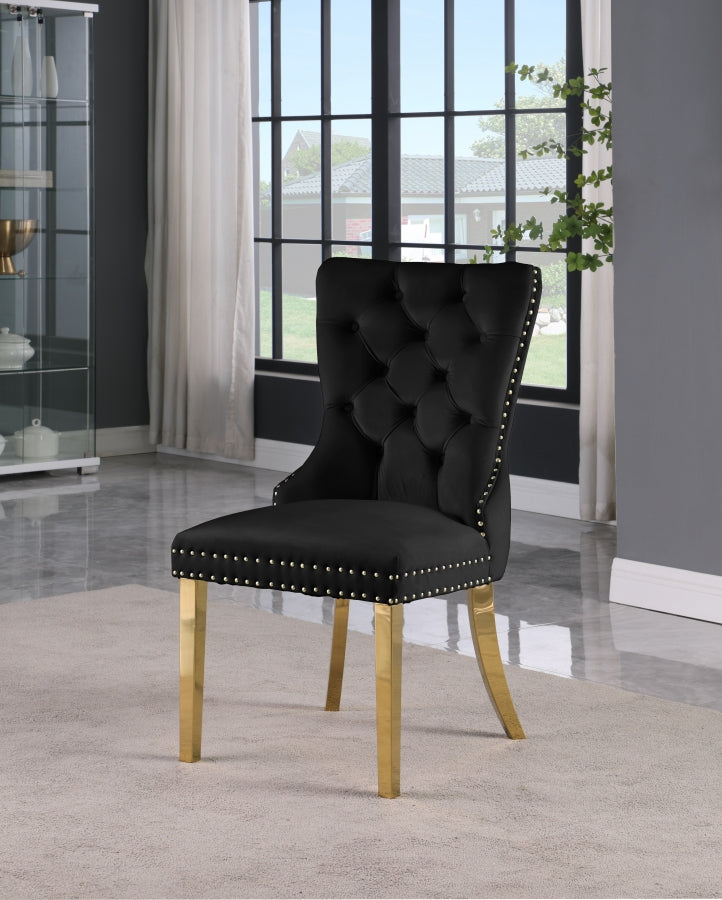 Chaise de salle à manger en velours Carmen
