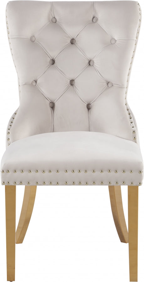 Chaise de salle à manger en velours Carmen