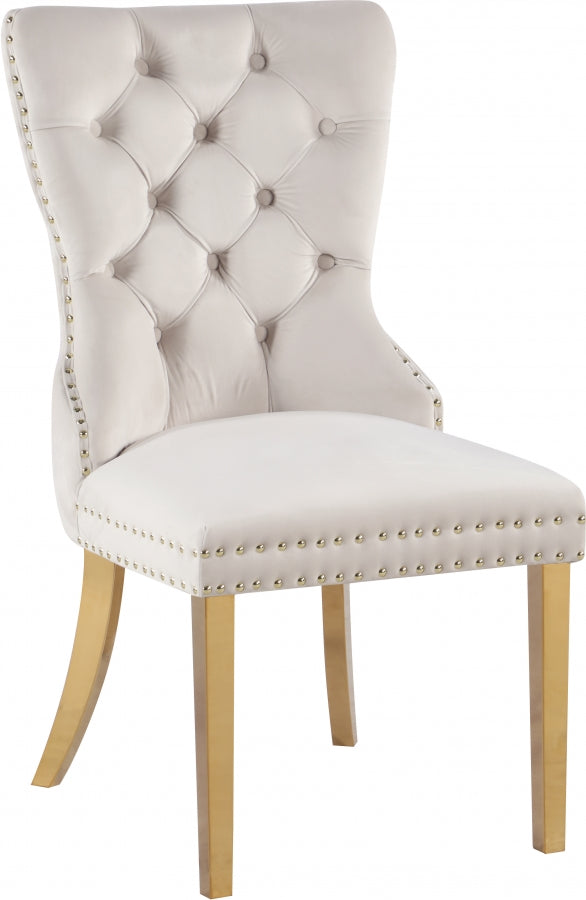 Chaise de salle à manger en velours Carmen