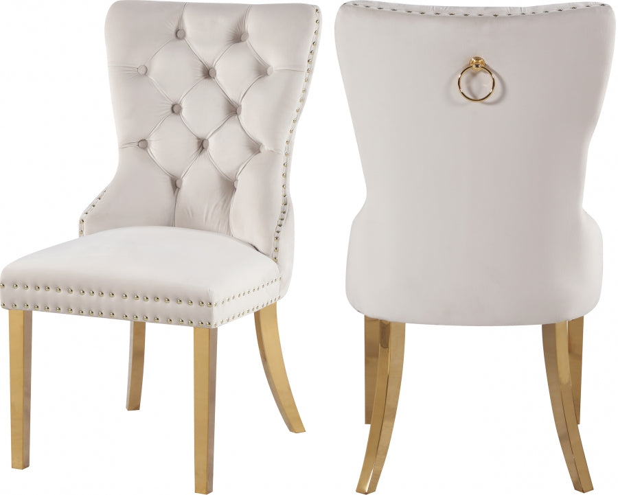 Chaise de salle à manger en velours Carmen