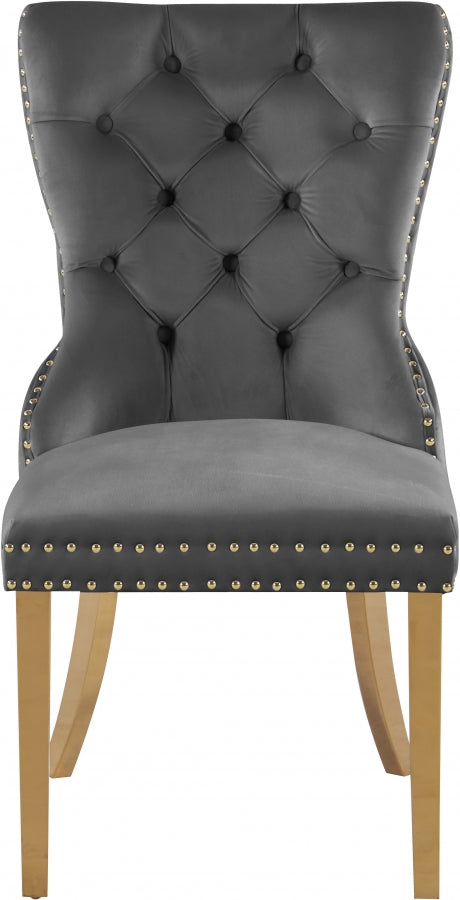 Chaise de salle à manger en velours Carmen