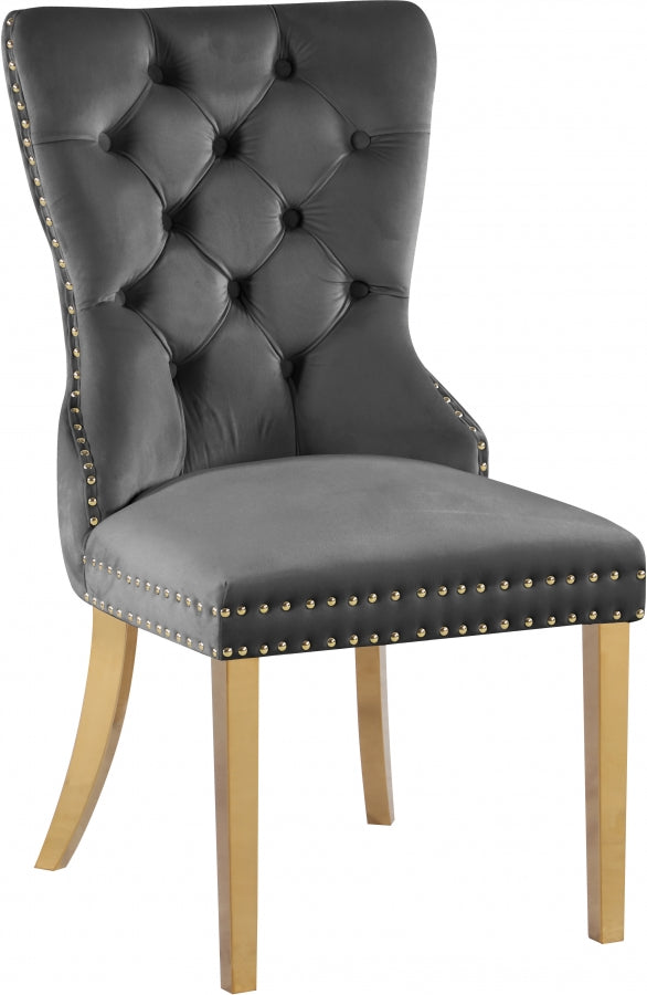 Chaise de salle à manger en velours Carmen