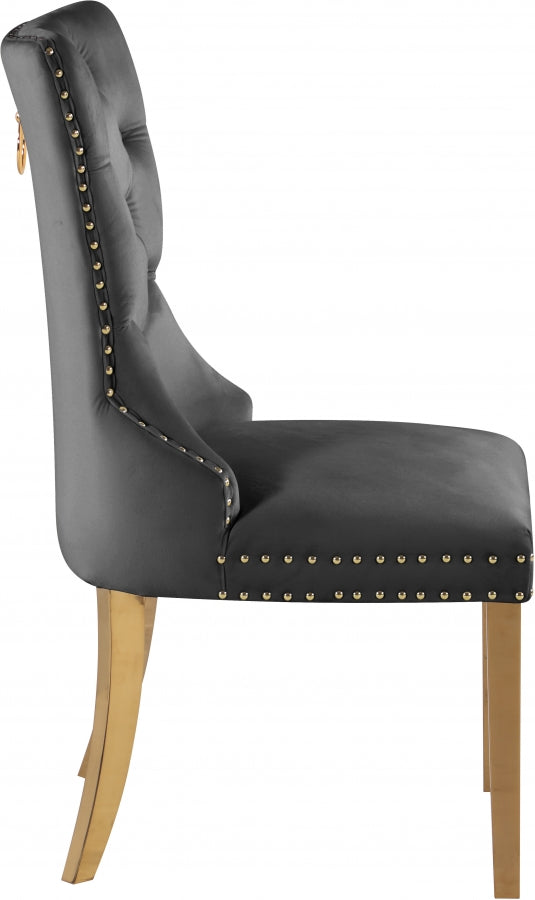 Chaise de salle à manger en velours Carmen