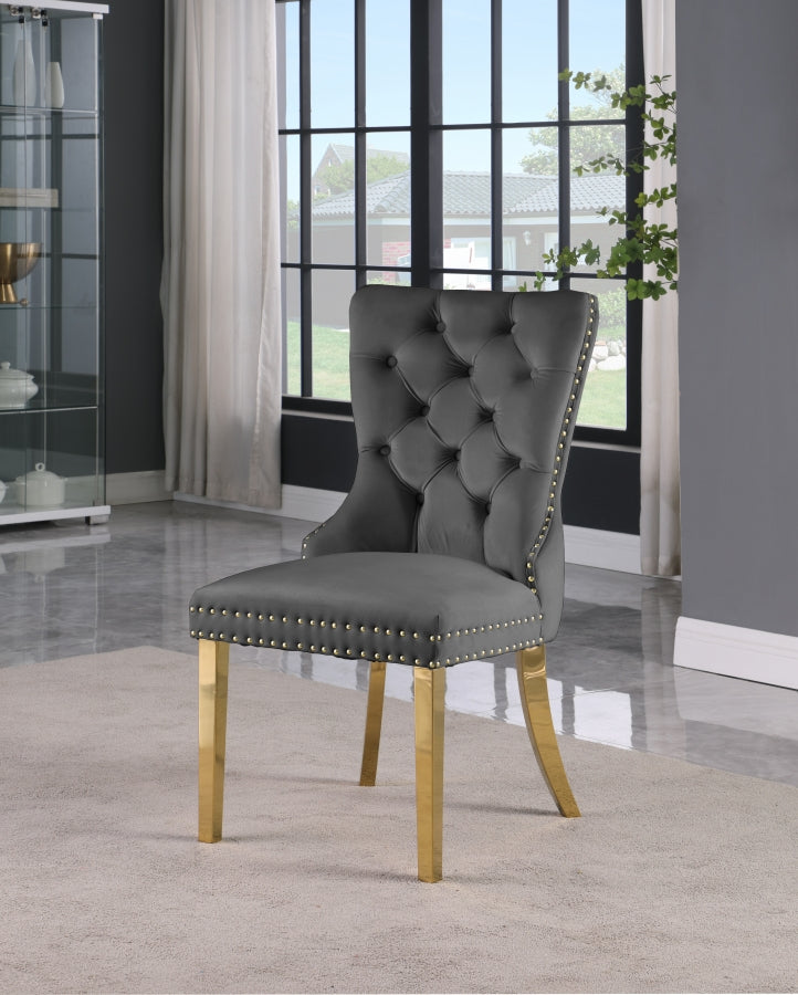 Chaise de salle à manger en velours Carmen