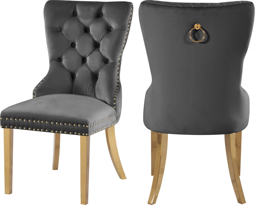 Chaise de salle à manger en velours Carmen