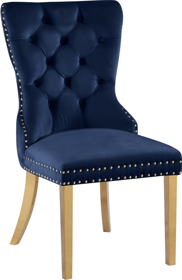 Chaise de salle à manger en velours Carmen