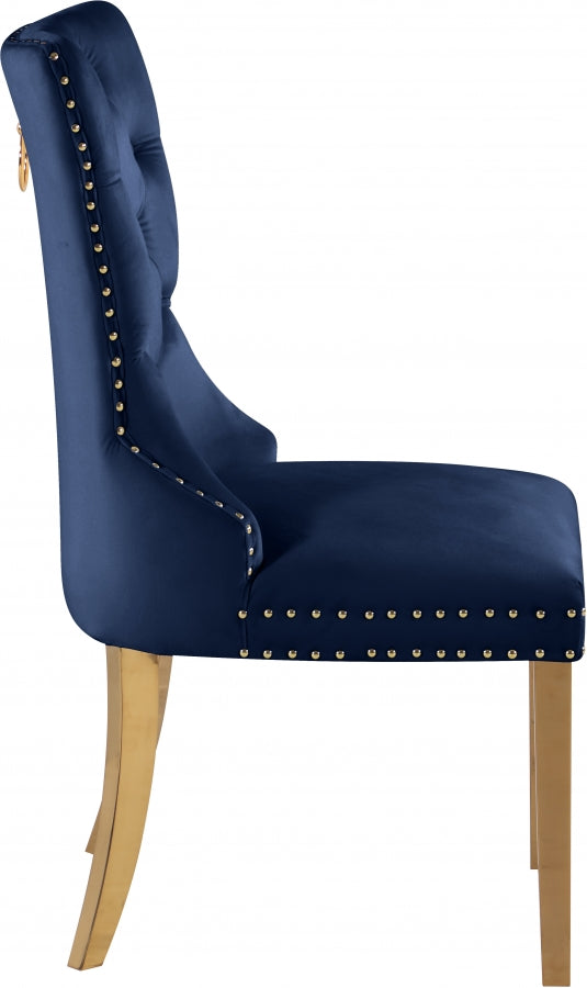 Chaise de salle à manger en velours Carmen