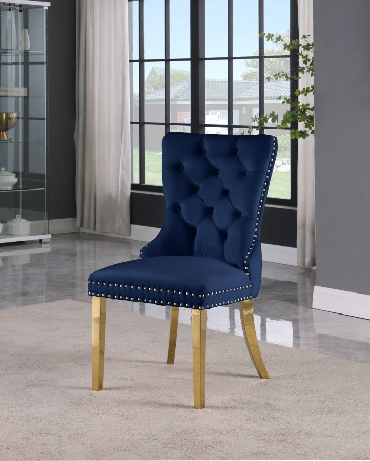 Chaise de salle à manger en velours Carmen