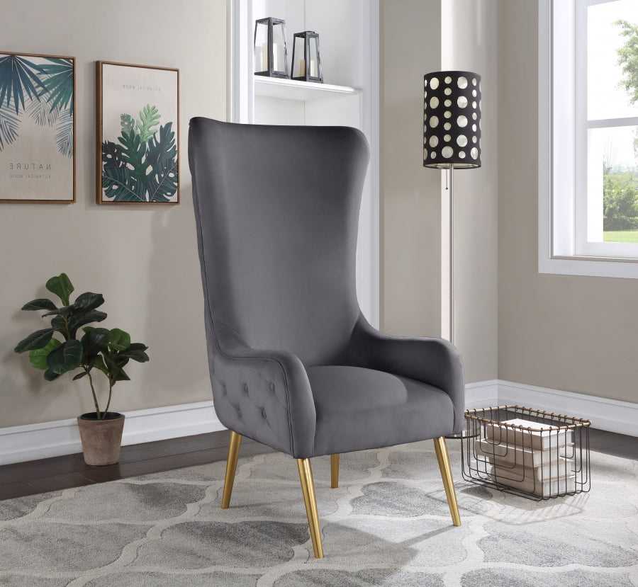 Chaise d'appoint en velours Alexander