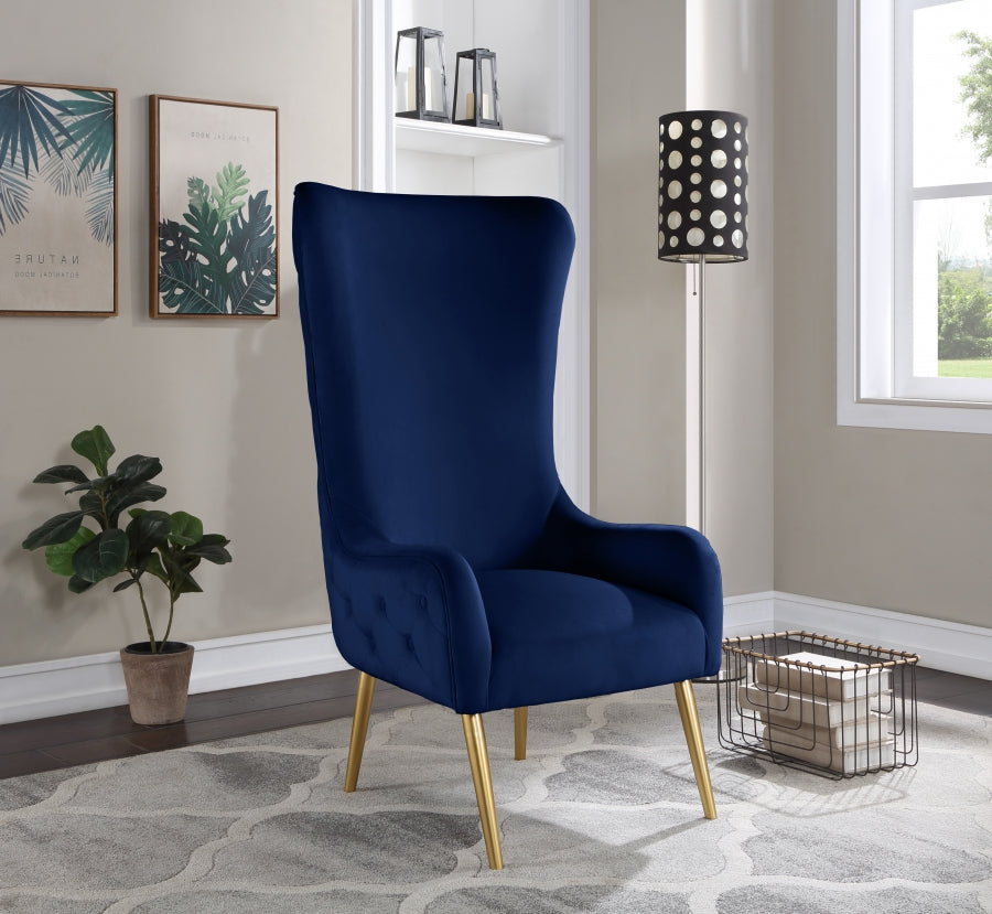 Chaise d'appoint en velours Alexander