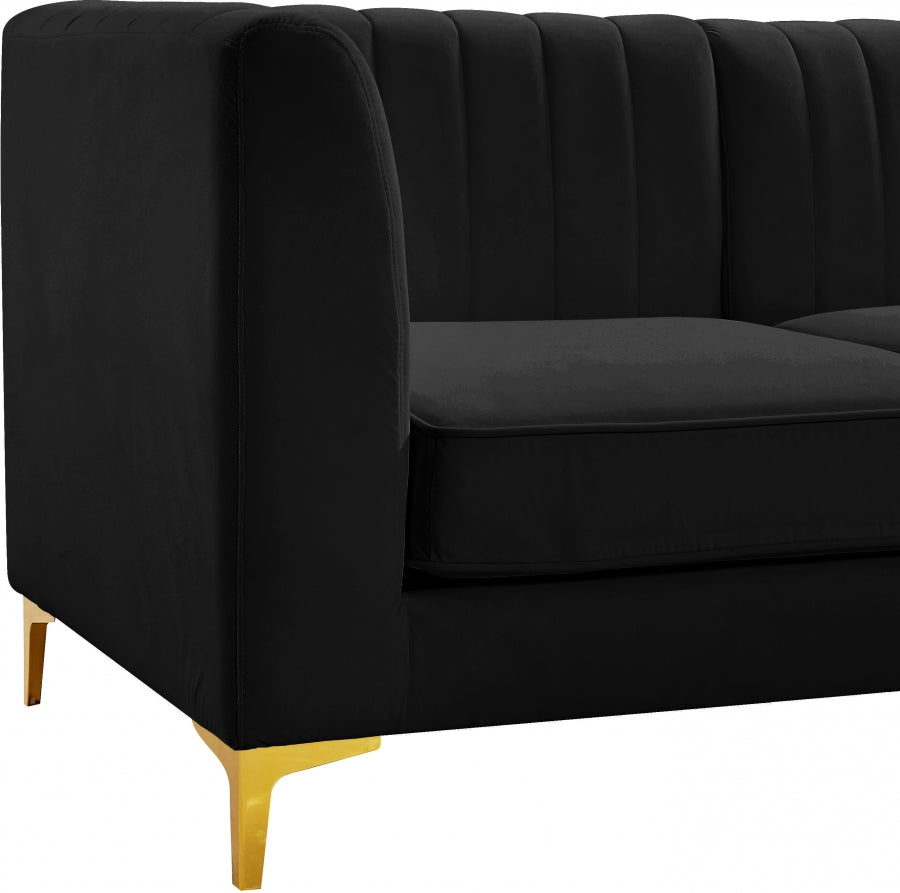 Chaise modulaire sans accoudoirs en velours Alina