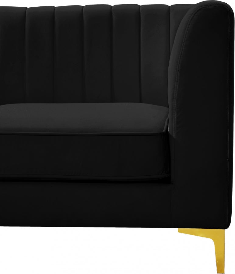 Chaise modulaire sans accoudoirs en velours Alina