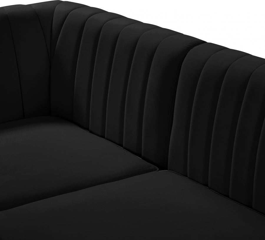 Chaise modulaire sans accoudoirs en velours Alina