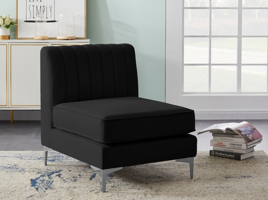 Chaise modulaire sans accoudoirs en velours Alina