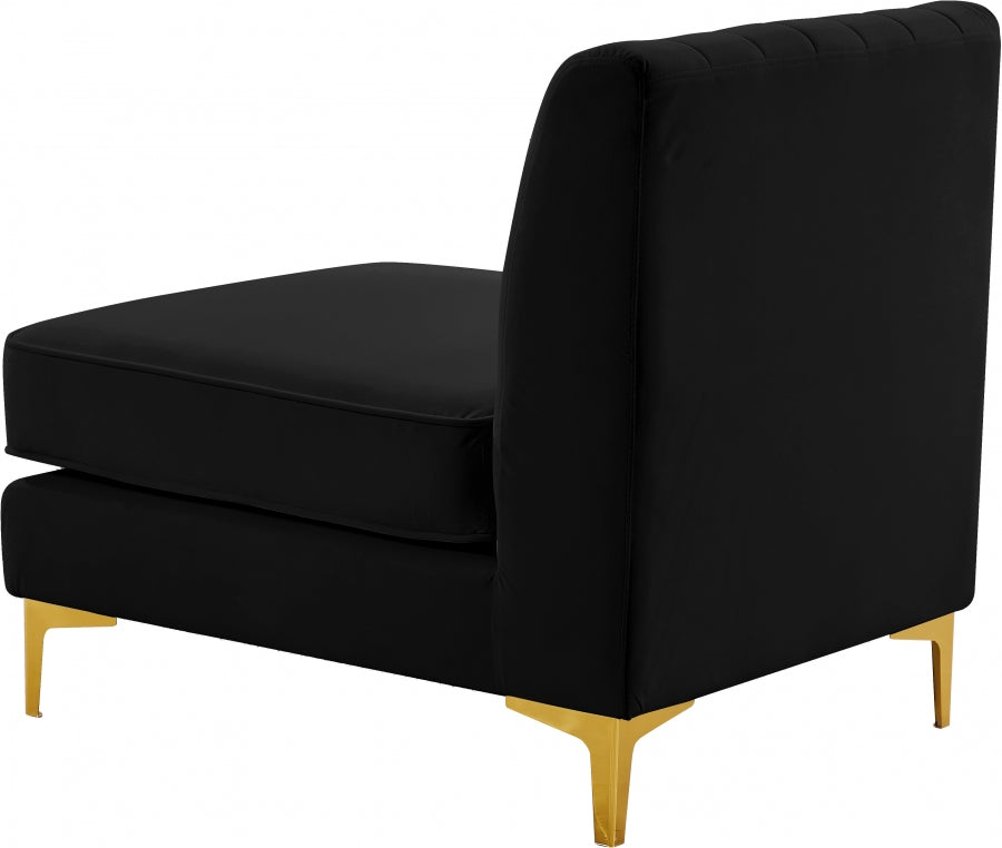 Chaise modulaire sans accoudoirs en velours Alina