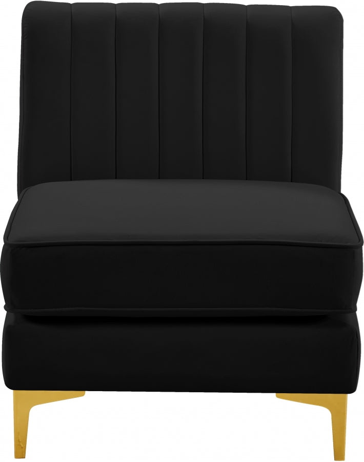 Chaise modulaire sans accoudoirs en velours Alina