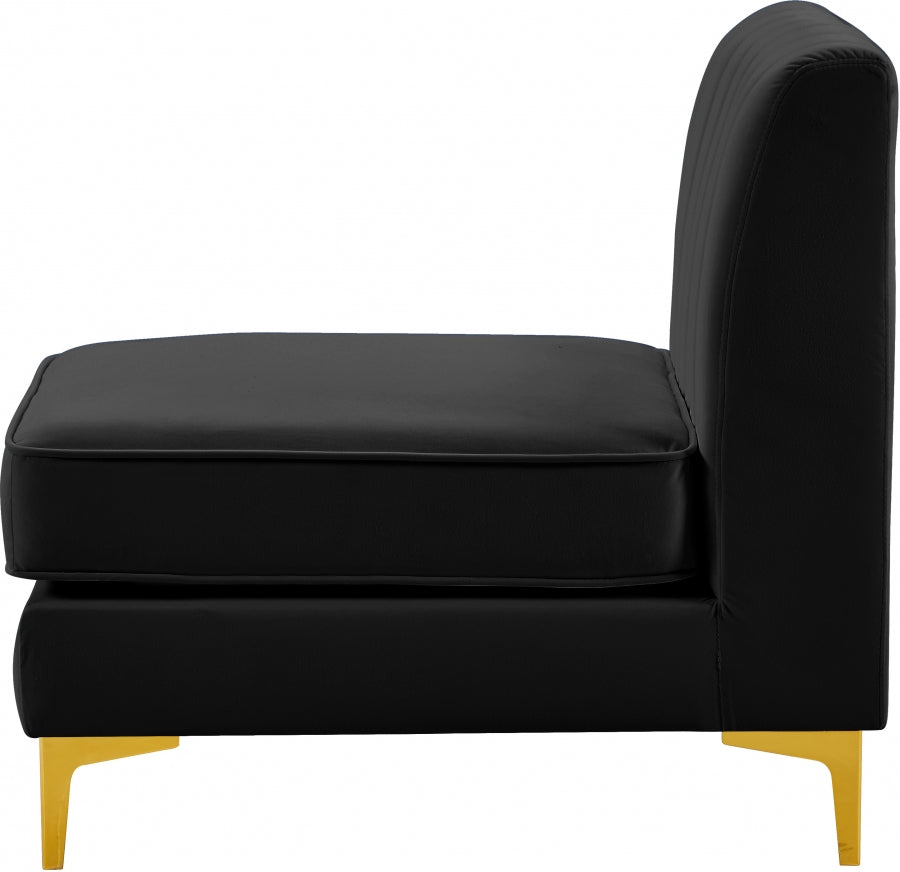 Chaise modulaire sans accoudoirs en velours Alina