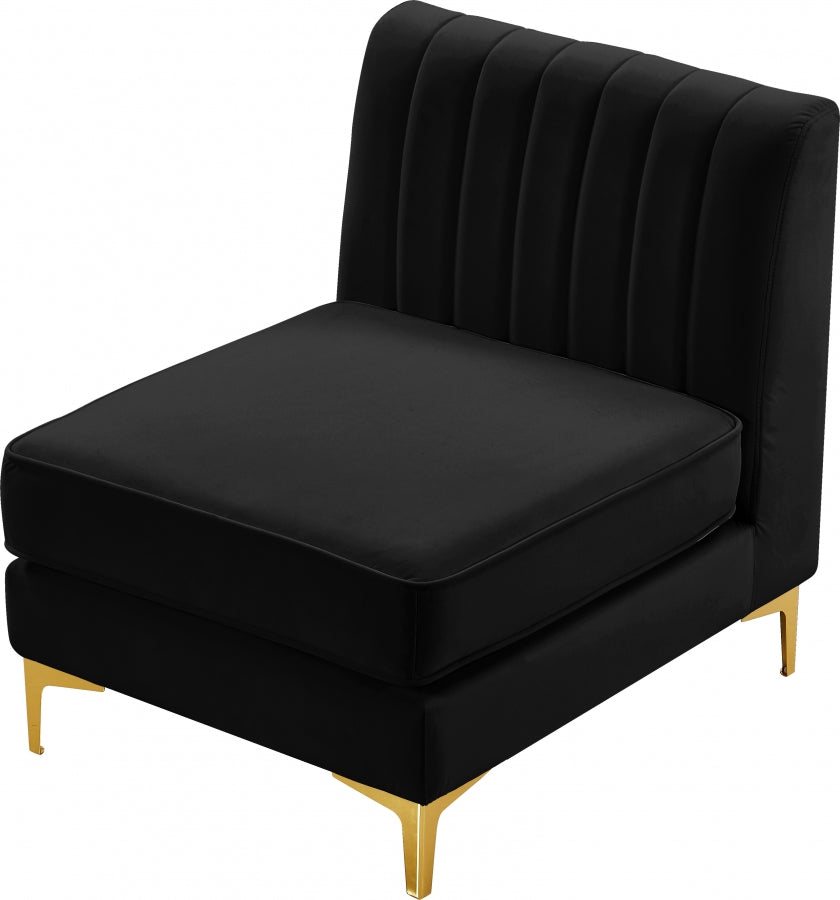 Chaise modulaire sans accoudoirs en velours Alina
