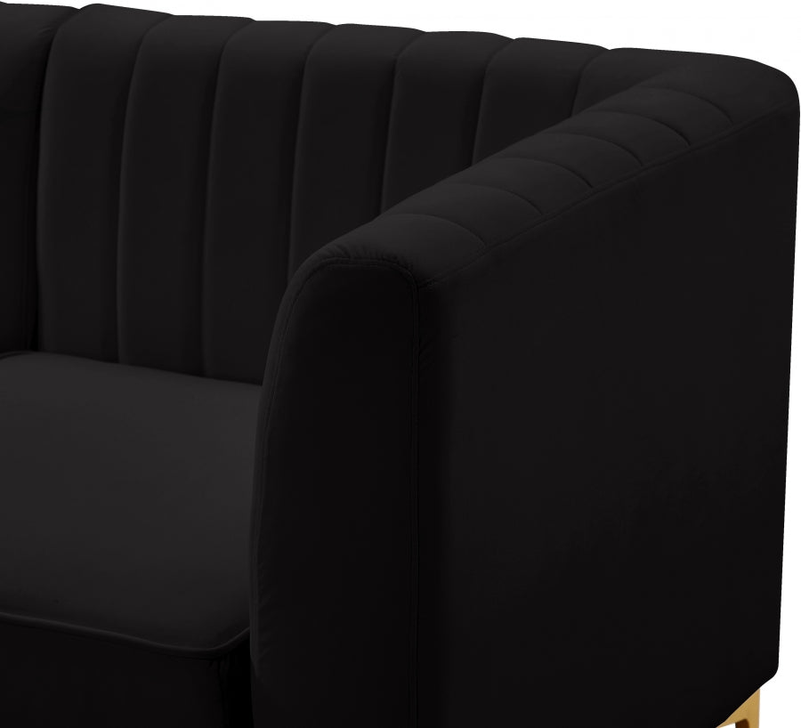 Chaise modulaire sans accoudoirs en velours Alina